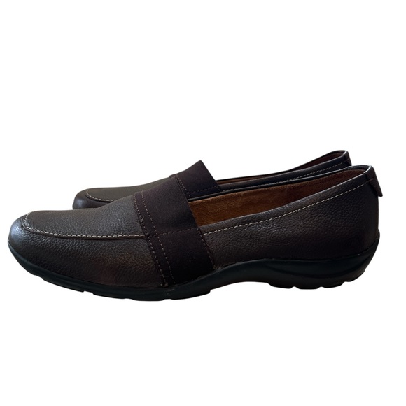 Naturalizer Brown Leather Comfort Loafers 8.5 Slip On Walking Flats